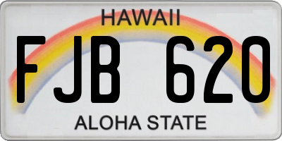 HI license plate FJB620
