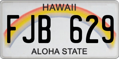 HI license plate FJB629