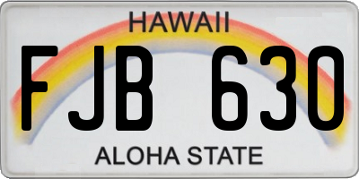 HI license plate FJB630