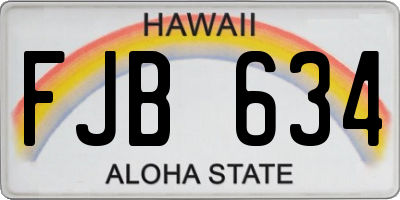 HI license plate FJB634