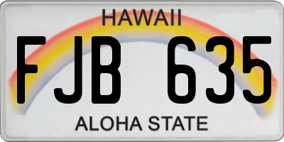 HI license plate FJB635