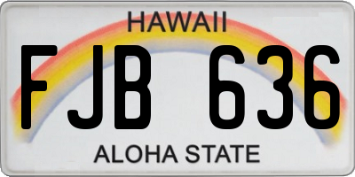HI license plate FJB636