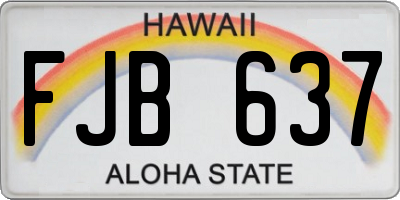 HI license plate FJB637