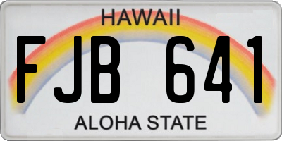 HI license plate FJB641