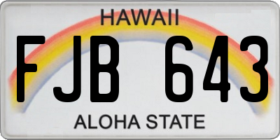 HI license plate FJB643