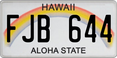 HI license plate FJB644