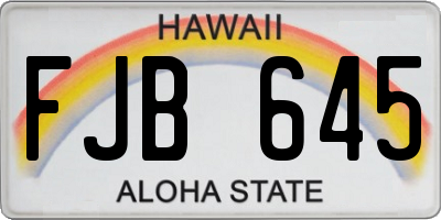 HI license plate FJB645