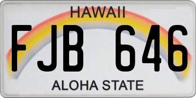 HI license plate FJB646