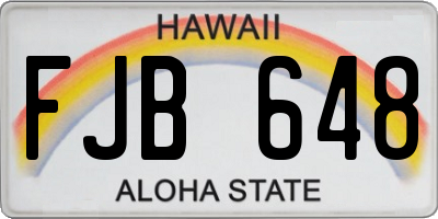 HI license plate FJB648