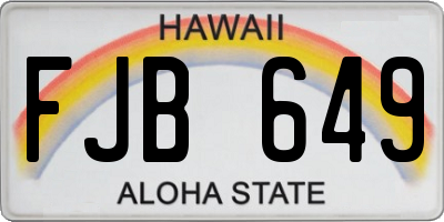 HI license plate FJB649