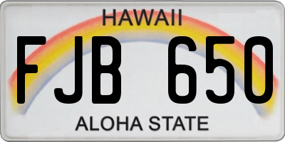 HI license plate FJB650