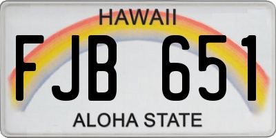 HI license plate FJB651