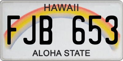 HI license plate FJB653