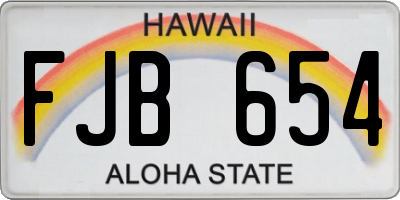 HI license plate FJB654