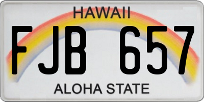 HI license plate FJB657