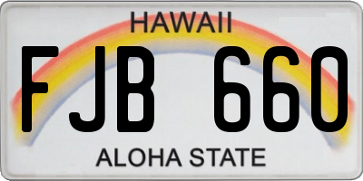 HI license plate FJB660