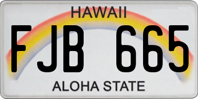 HI license plate FJB665