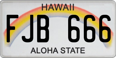 HI license plate FJB666