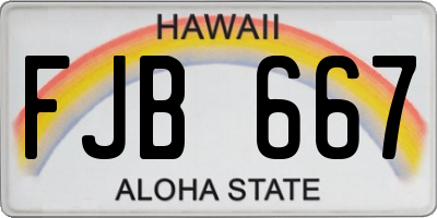 HI license plate FJB667