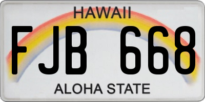 HI license plate FJB668