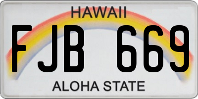 HI license plate FJB669