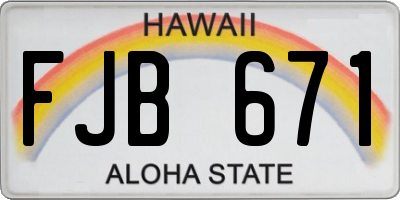 HI license plate FJB671
