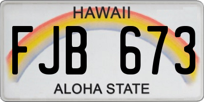 HI license plate FJB673