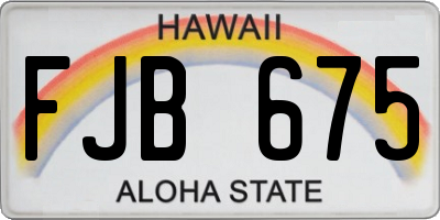 HI license plate FJB675