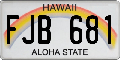 HI license plate FJB681