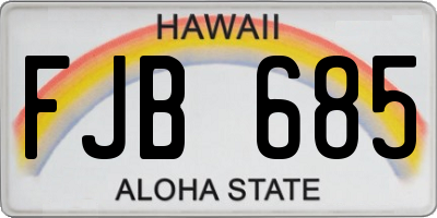 HI license plate FJB685