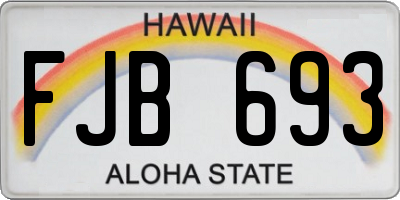 HI license plate FJB693