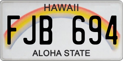 HI license plate FJB694