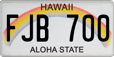 HI license plate FJB700