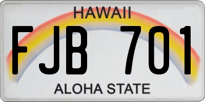 HI license plate FJB701