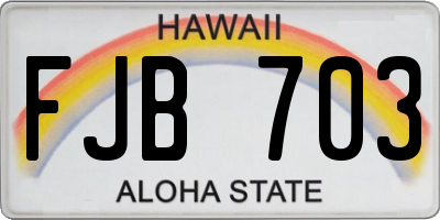 HI license plate FJB703
