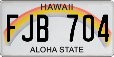 HI license plate FJB704