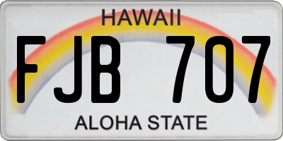 HI license plate FJB707