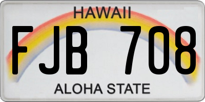 HI license plate FJB708