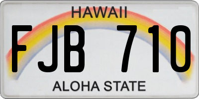 HI license plate FJB710