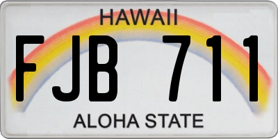 HI license plate FJB711