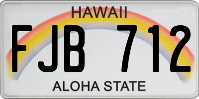 HI license plate FJB712