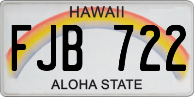 HI license plate FJB722