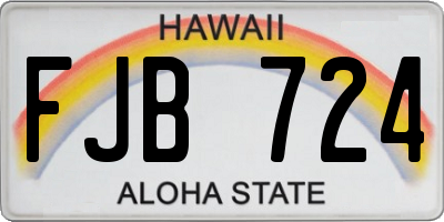 HI license plate FJB724