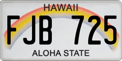 HI license plate FJB725