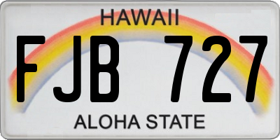 HI license plate FJB727