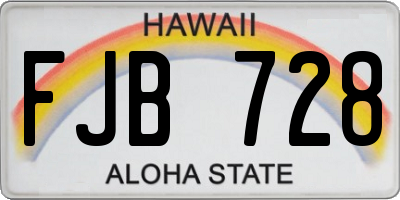 HI license plate FJB728