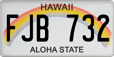 HI license plate FJB732