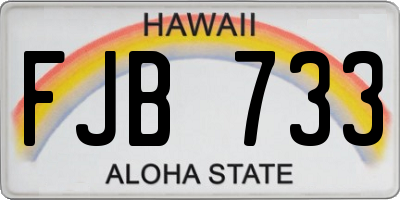 HI license plate FJB733