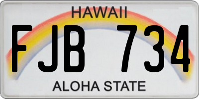 HI license plate FJB734