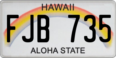 HI license plate FJB735